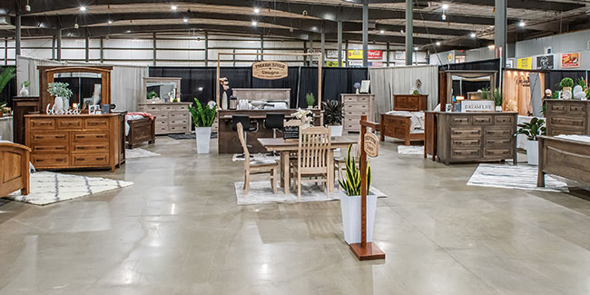 NIWA 2024 Amish Furniture Expo Pigeon River Designs Booth