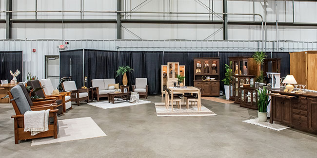 NIWA 2024 Amish Furniture Expo RedWood Designs Booth